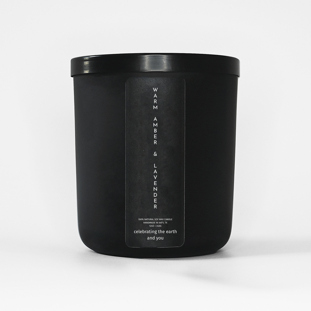 Warm Amber & Lavender Soy Candle | 100% Soy Wax, Strong Scent