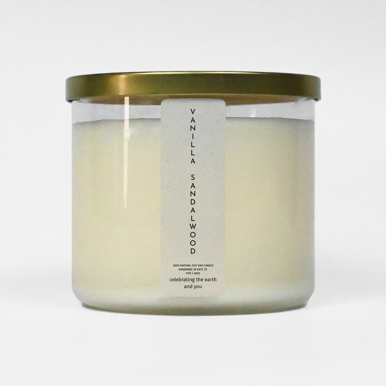 Vanilla Sandalwood Soy Candle | 100% Soy Wax, Strong Scent